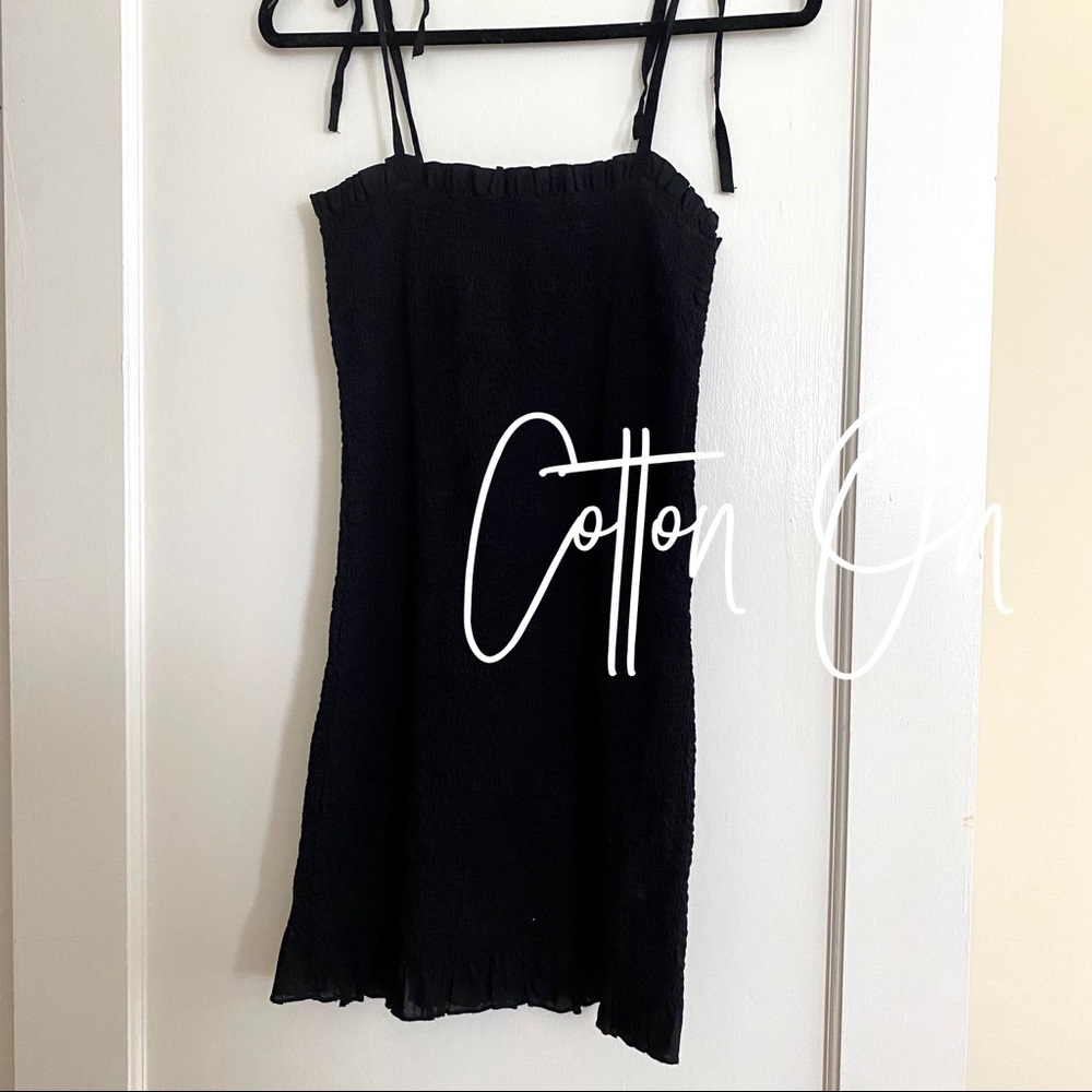 NWOT Cotton On // black smocked dress